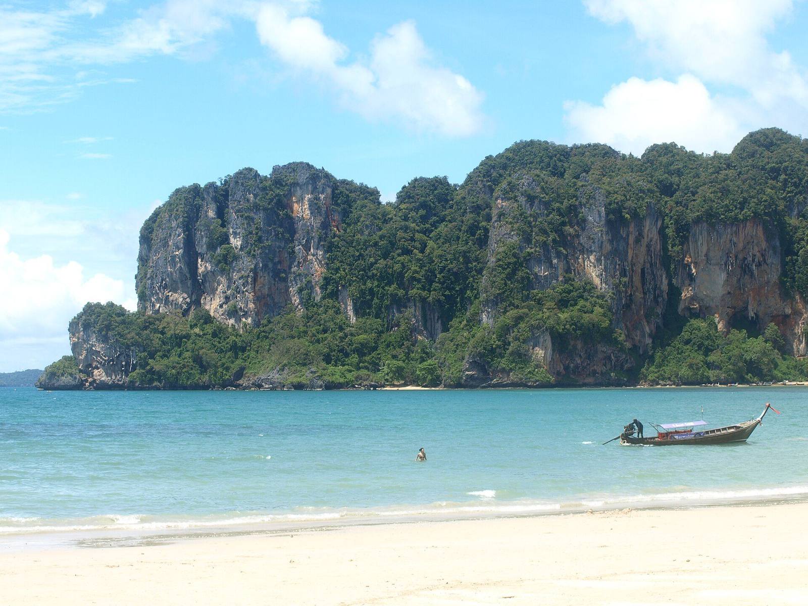 Railay beach with limestone karst headlands and turquoise water