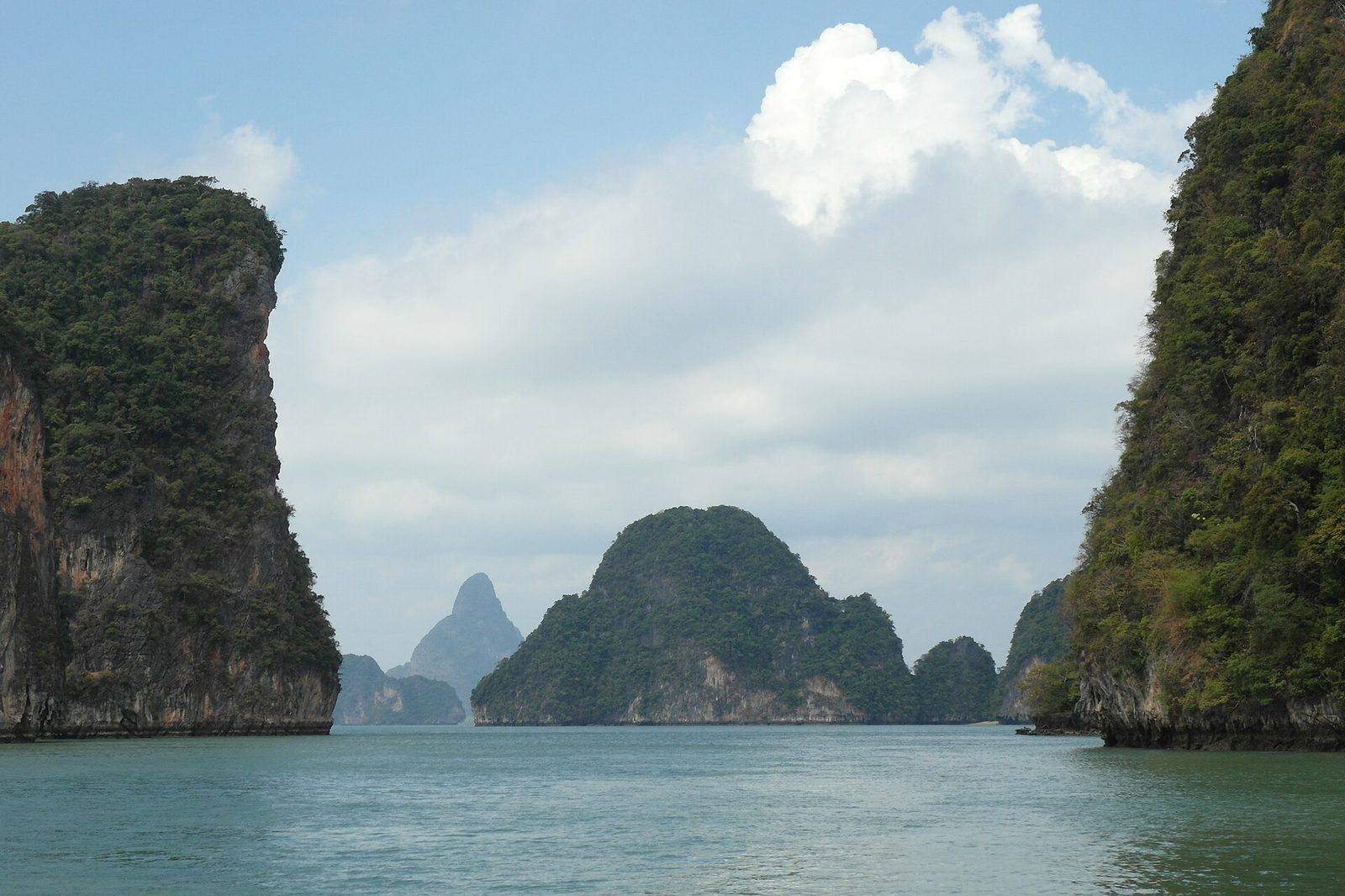 Limestone karst in the water at Hong Island, Krabi